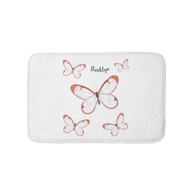 Tapis De Bain Illustration de papillon en verre (Devant)