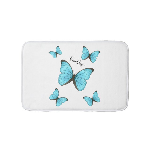 Tapis De Bain Illustration de papillons Morpho (Devant)