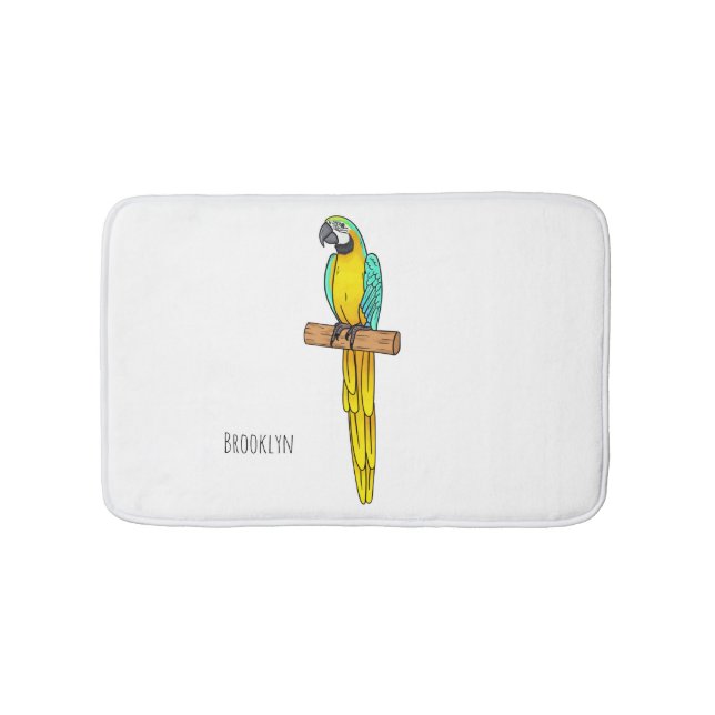 Tapis De Bain illustration de perroquet ara ararauna de dessin a (Devant)