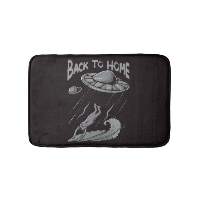 Tapis De Bain Illustration de surf pour alien avec retour à la m (Devant)