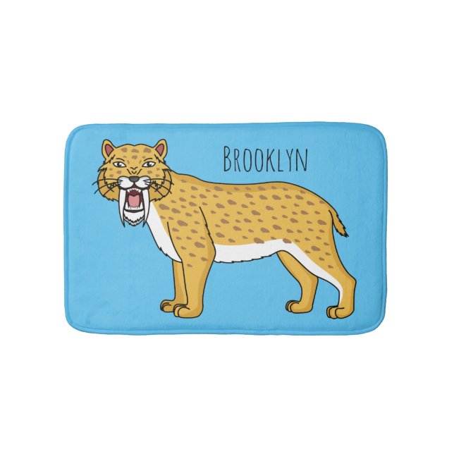 Tapis De Bain Illustration de tigre à dents de sabre (Devant)