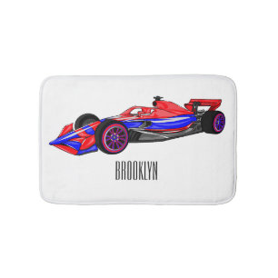 Tapis De Bain Illustration de voiture de course professionnelle