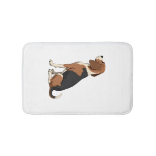 Tapis De Bain Illustration de vue arrière de chien Beagle vintag