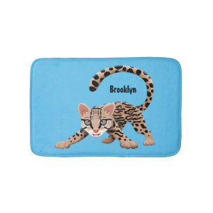 Tapis De Bain Illustration d'ocelot mignon