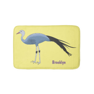 Tapis De Bain Illustration d'oiseau de grue bleue