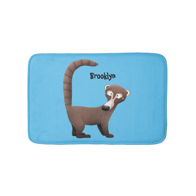 Tapis De Bain Illustration drôle curieuse de dessin animé de coa (Devant)