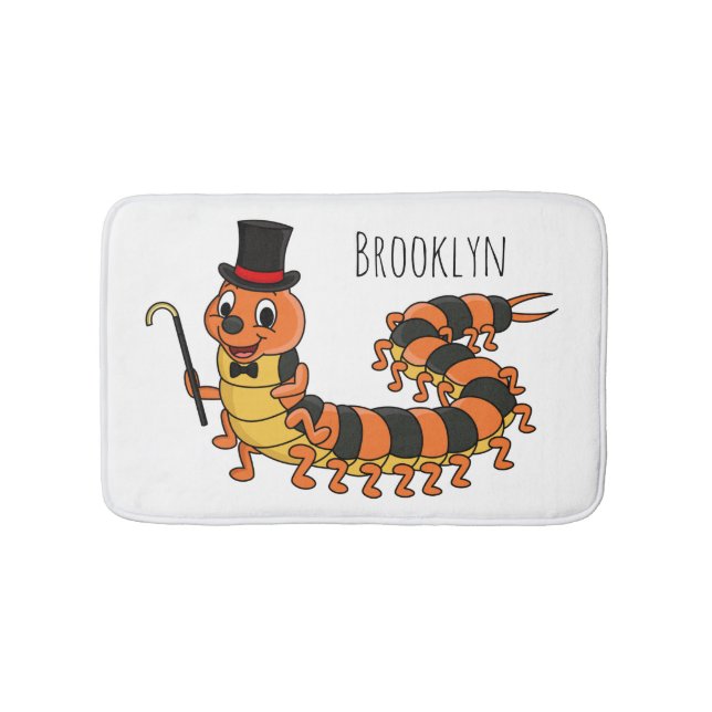 Tapis De Bain Illustration drôle de dessin animé centipede (Devant)