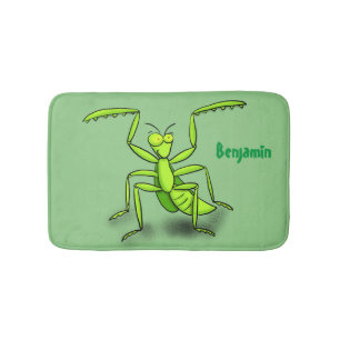 Tapis De Bain Illustration drôle de mante verte en prière