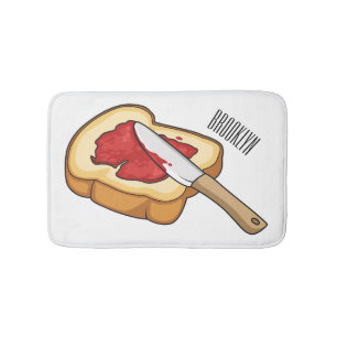 Tapis De Bain Illustration du pain et de la confiture