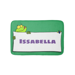 Tapis De Bain Illustration du panneau de grenouille verte mignon