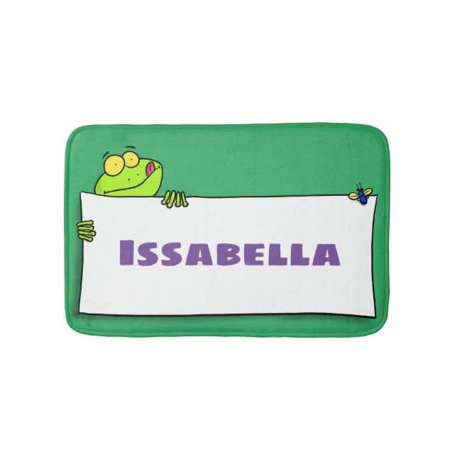 Tapis De Bain Illustration du panneau de grenouille verte mignon (Devant)