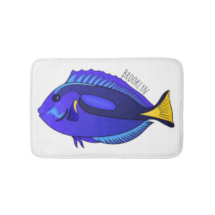 Tapis De Bain Illustration du poisson de la cuve bleue