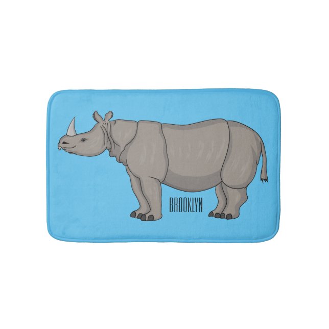 Tapis De Bain Illustration du rhinocéros de Javan (Devant)
