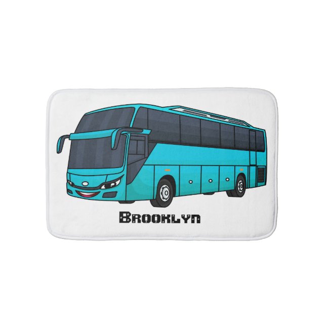Tapis De Bain Illustration d'un autobus à passagers moderne (Devant)