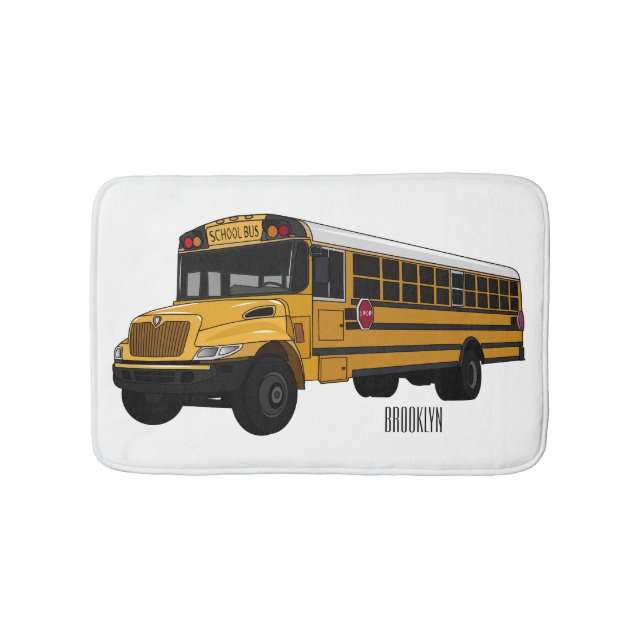 Tapis De Bain Illustration d'un autobus scolaire (Devant)