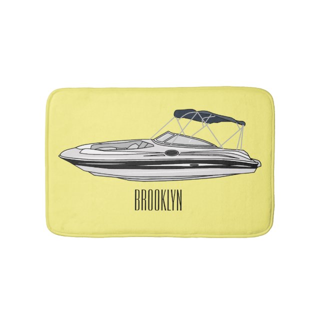 Tapis De Bain Illustration d'un bateau à moteur (Devant)
