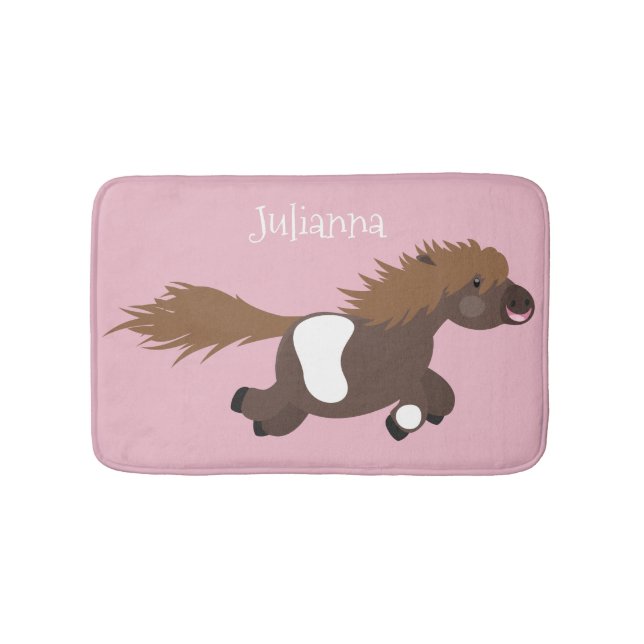 Tapis De Bain Illustration d'un poney de Shetland mignon (Devant)