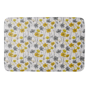 Tapis De Bain Illustration florale, fleurs sauvages abstraits, m