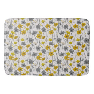 Tapis De Bain Illustration florale, fleurs sauvages abstraits, m