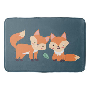 Tapis De Bain Illustration graphique des renards orange mignons