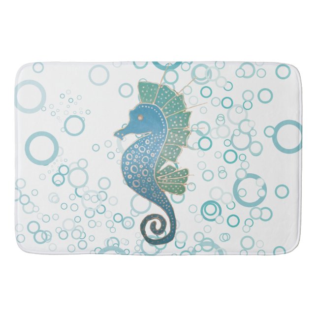Tapis De Bain Illustration lunatique et adorable d'hippocampe (Devant)