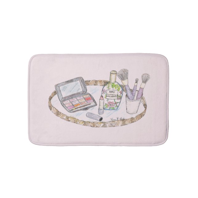 Tapis De Bain Illustration maquillage Antique Plateau de maquill (Devant)