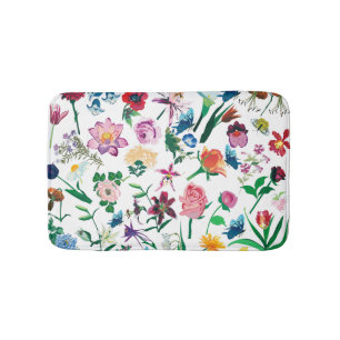 Tapis De Bain Illustration Motif de fleurs colorées et assorties