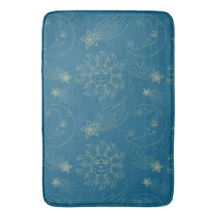 Tapis De Bain Illustration vintage Étoiles Sun Moon