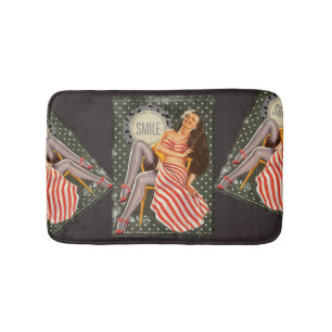 Tapis De Bain Illustration vintage Retro Pin-up Thunder_Cove