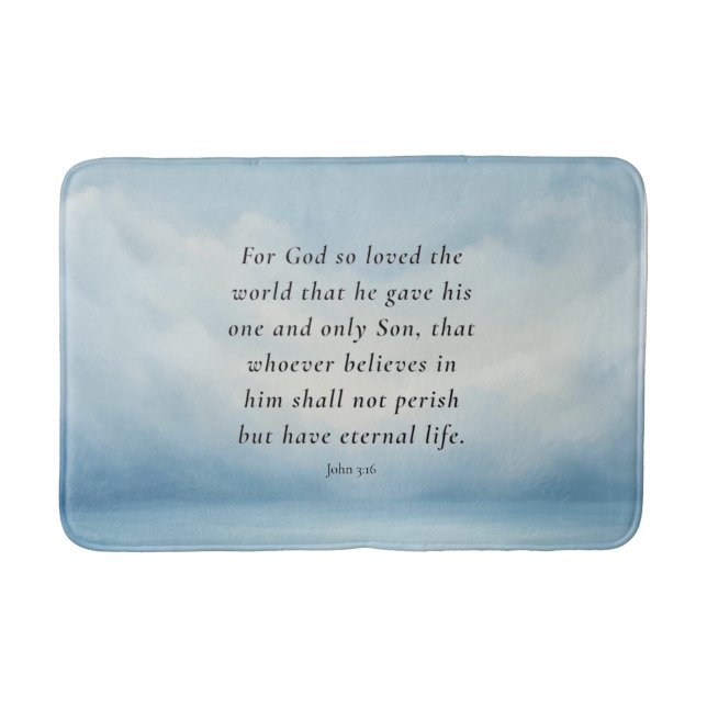 Tapis De Bain Image du verset biblique Jean 3:16 (Devant)