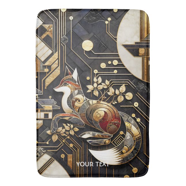 Tapis De Bain Imaginaire Abstrait Fox Art (devant Vertical)
