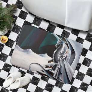 Tapis De Bain Imaginaire Auroras femme Dragon blanc