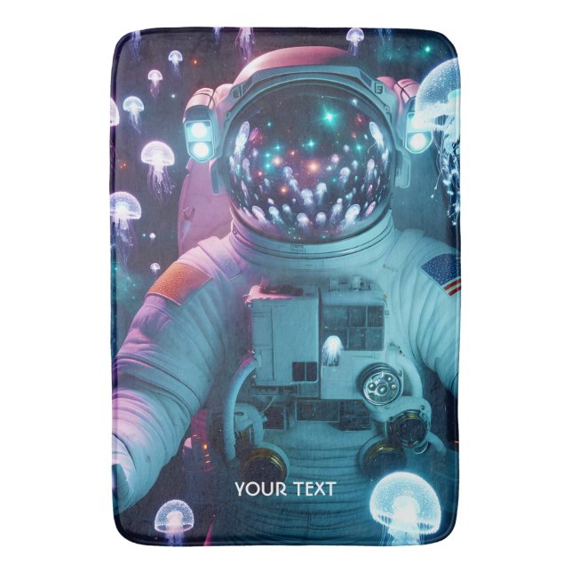 Tapis De Bain Imaginaire Cute astronaute espace méduse (devant Vertical)