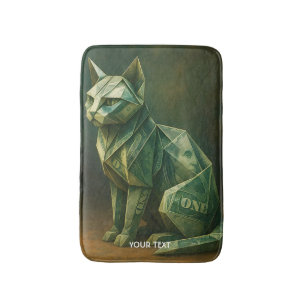 Tapis De Bain Imaginaire Cute Chat Argent Origami