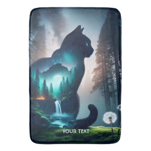 Tapis De Bain Imaginaire Cute Chat Double Exposition