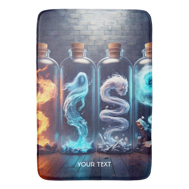 Tapis De Bain Imaginaire Cute Elements Bouteilles en verre (devant Vertical)