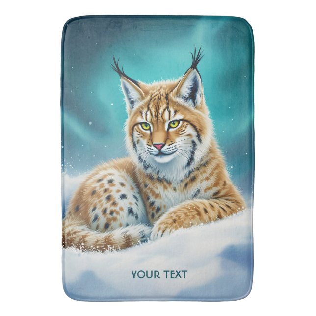 Tapis De Bain Imaginaire Cute Lynx Cub hiver (devant Vertical)