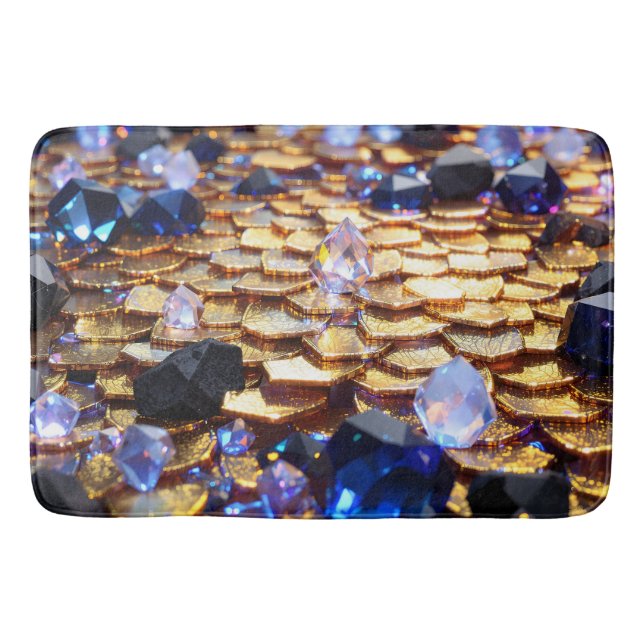 Tapis De Bain Imaginaire de luxe Gemstone Abstrait (Devant)
