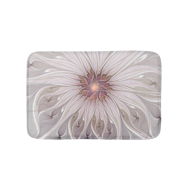 Tapis De Bain Imaginaire Floral, Abstraite Fleur Pastel Moderne (Devant)