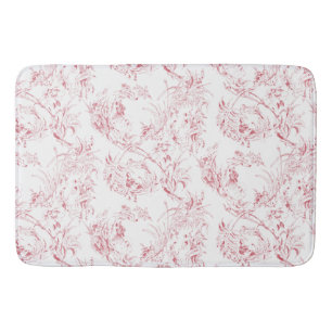 Tapis De Bain Imaginaire Floral vintage gravé rose-toile