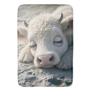 Tapis De Bain Imaginaire mignon bébé vache dormant