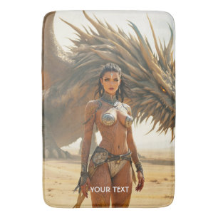 Tapis De Bain Imaginaire mignonne fille Dragon désert