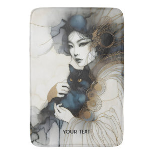 Tapis De Bain Imaginaire mignonne japonaise fille chat