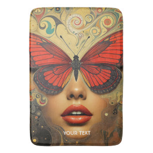 Tapis De Bain Imaginaire Mignons Papillons Abstraits yeux
