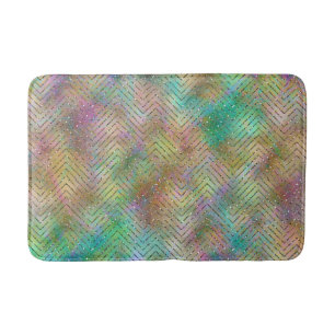 Tapis De Bain Impression à motif chevron de lumières arc-en-ciel