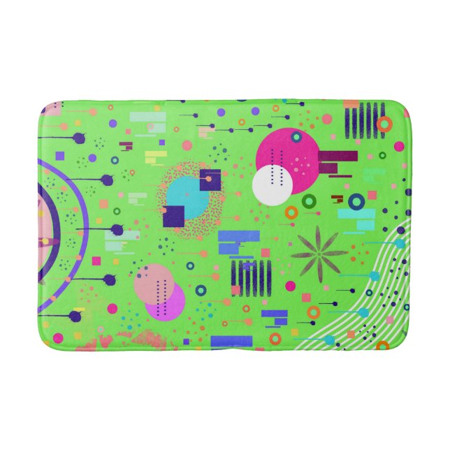 Tapis De Bain Impression abstraite vert citron (Devant)