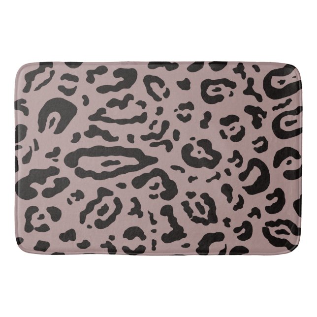 Tapis De Bain Impression animale léopard guépard noir et blanc (Devant)