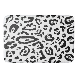 Tapis De Bain Impression animale léopard guépard noir et blanc