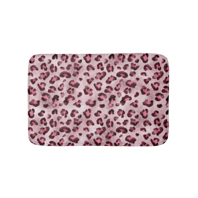 Tapis De Bain Impression artistique léopard rose texture de four (Devant)
