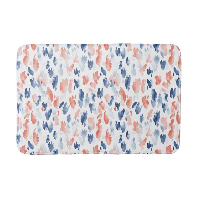 Tapis De Bain Impression d'animal Bleu Blanc Rouge (Devant)